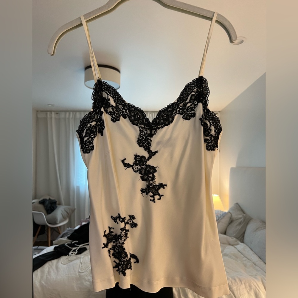 Theory satin camisole with lace detailing